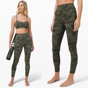 Lululemon Align full length leggings 28” Size 4 - Camo dark olive green
